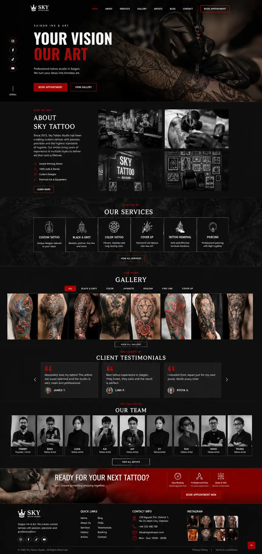 Mẫu website tattoo