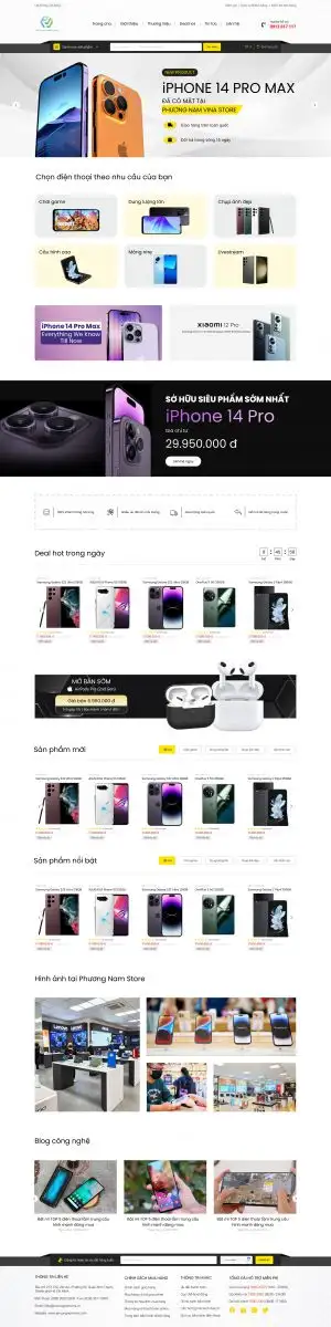 Mẫu website điện thoại