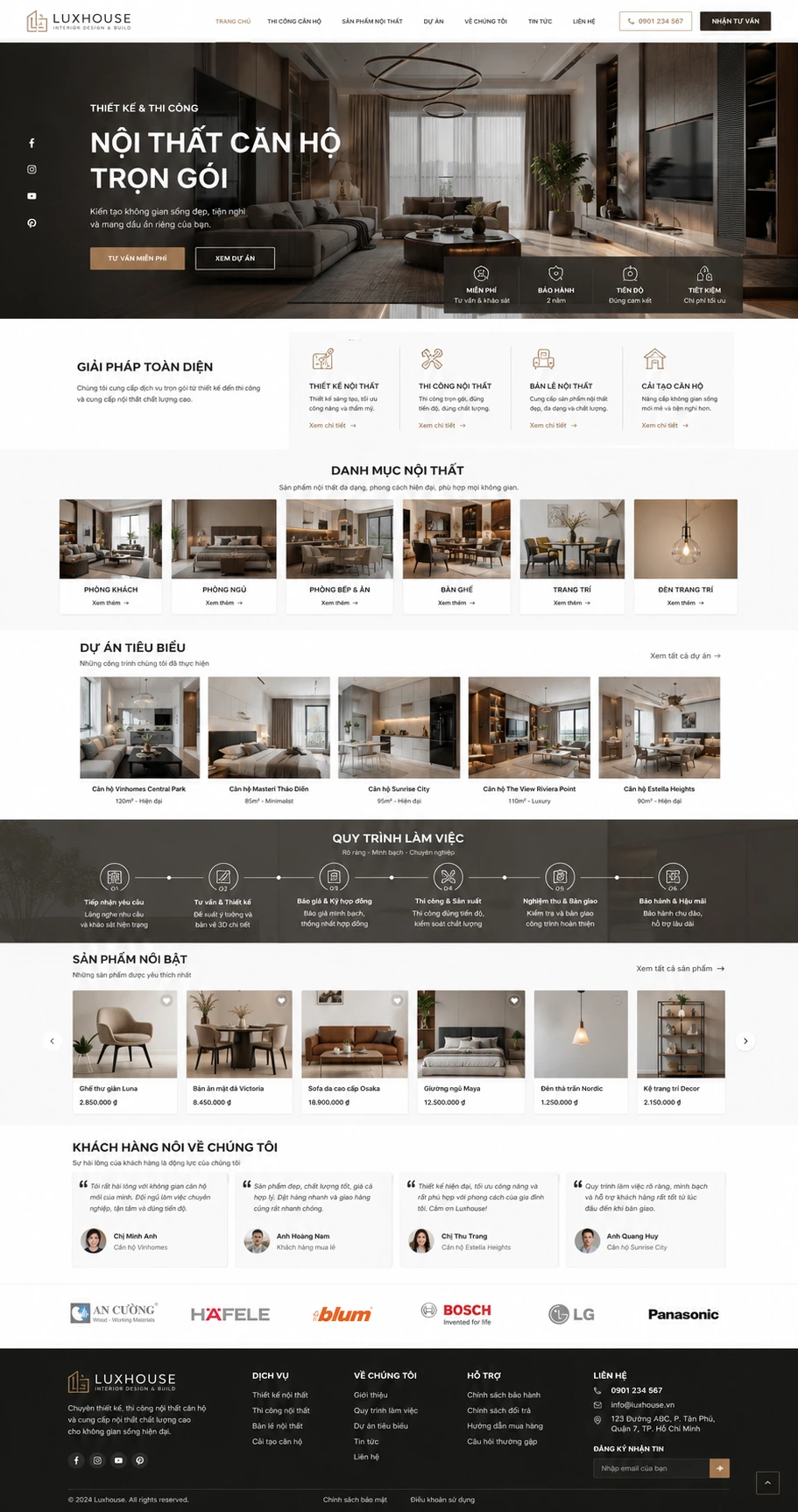 Mẫu website nội thất