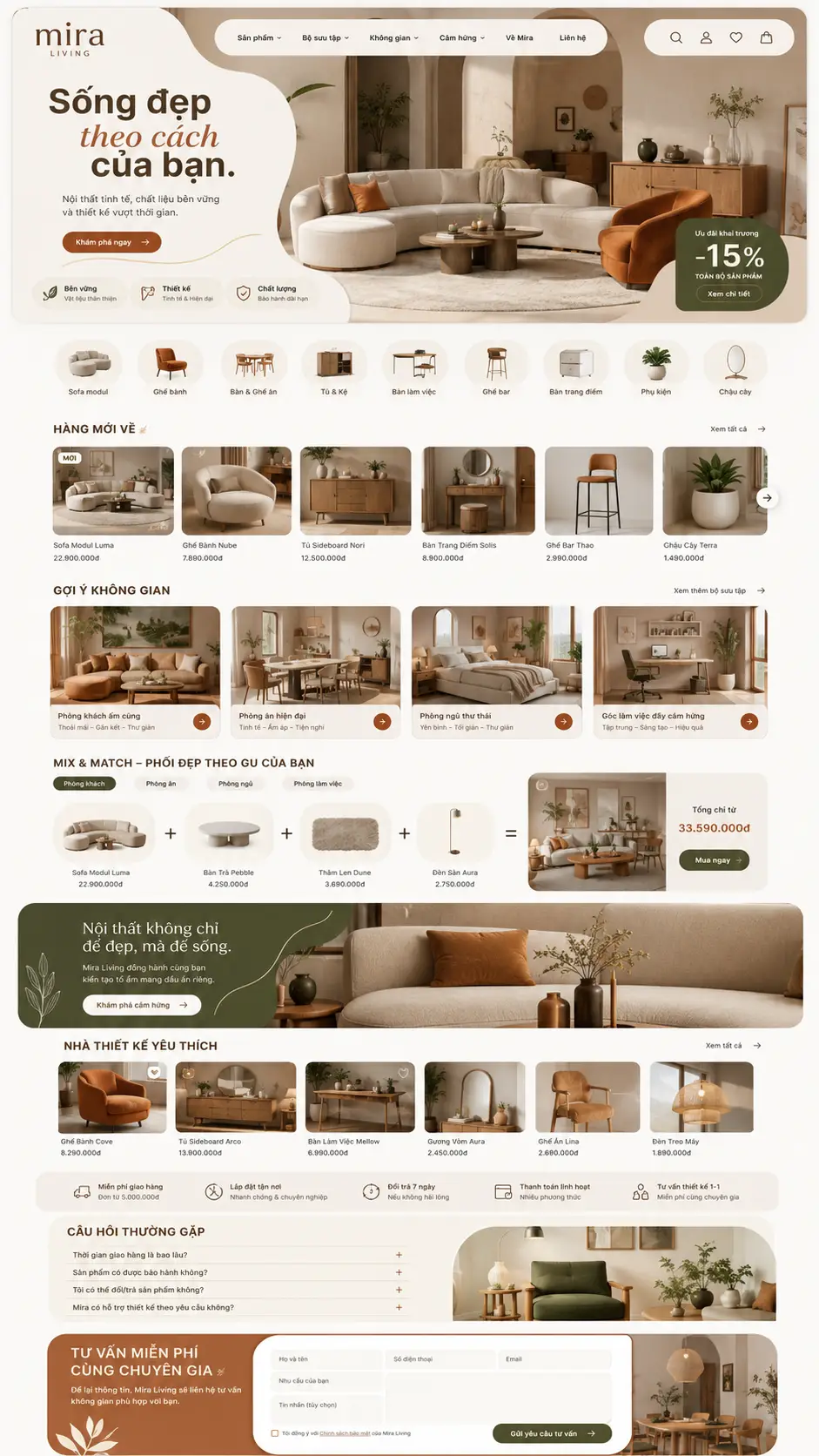 Mẫu giao diện website Nội Thất-01